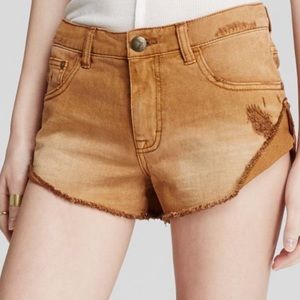 Free people tan denim shorts